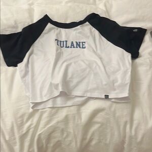 Black and White Tulane Crop Top
